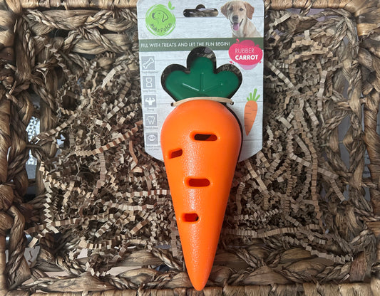 Rubber Carrot Treat Dispenser Medium to Large Dogs