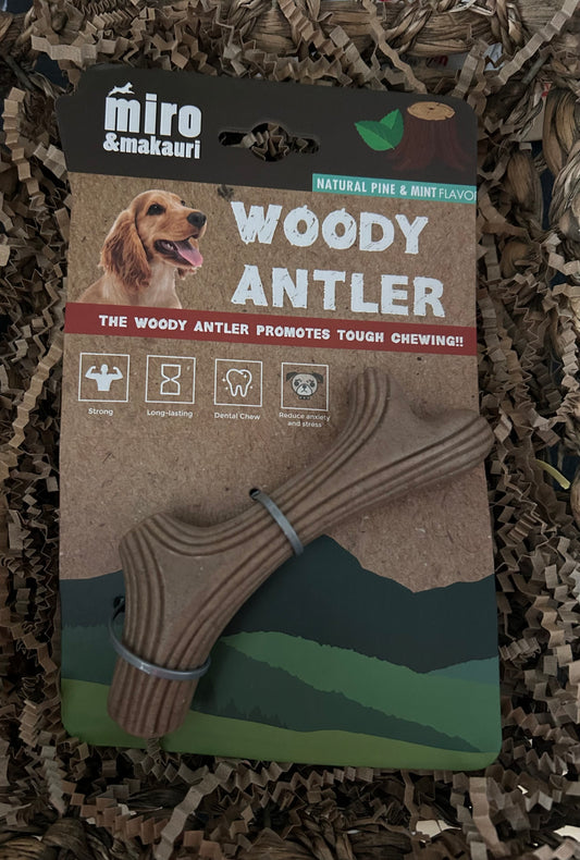 Pine and Mint flavour Antler Chew Toy  - Small to Medium dog. Strong and Durable