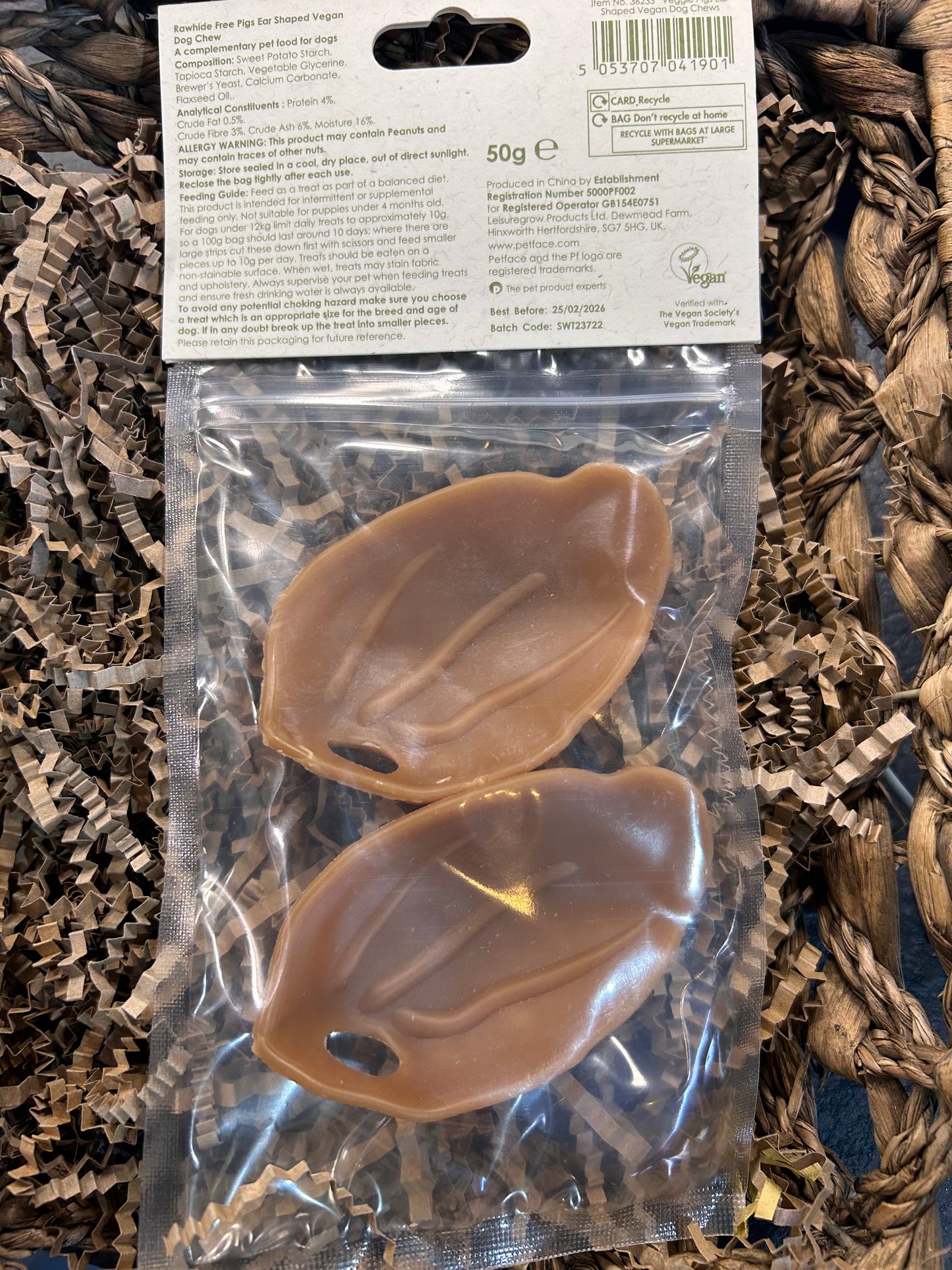 Faux Ears (Peanut Butter) Small Dog Pack of 2